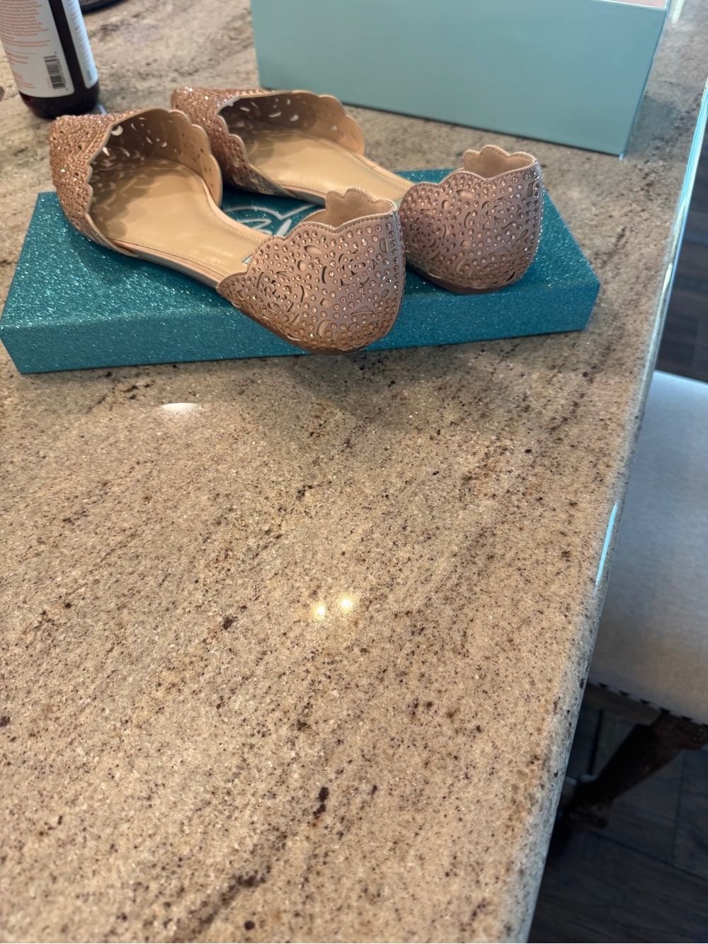 Blush Rhinestone Flats - Picture 3 of 4